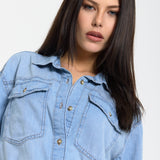 Light Wash Denim Relaxed Shirt