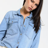 Light Wash Denim Relaxed Shirt