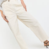 Cream Wide Leg Tailored Trousers