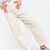 Cream Wide Leg Tailored Trousers