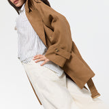 Brown Cord Belted Trench Jacket