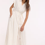Linen Blend Belted Shirt Dress