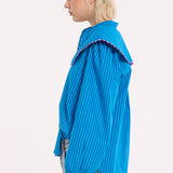 Striped Oversized Collar Shirt