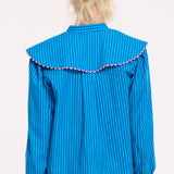 Striped Oversized Collar Shirt