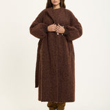 Oversized Textured Belted Coat