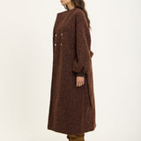 Oversized Textured Belted Coat