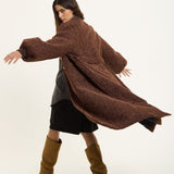 Oversized Textured Belted Coat