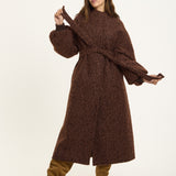 Oversized Textured Belted Coat