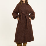 Oversized Textured Belted Coat