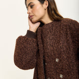 Oversized Textured Belted Coat