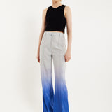 House of Holland Ombre Shimmer Trousers In Blue And Silver