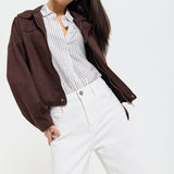 Brown Oversized Faux Suede Jacket