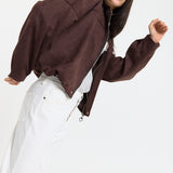 Brown Oversized Faux Suede Jacket