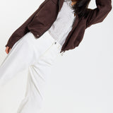 Brown Oversized Faux Suede Jacket