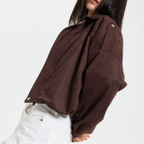 Brown Oversized Faux Suede Jacket