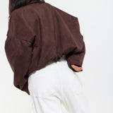 Brown Oversized Faux Suede Jacket
