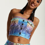 House Of Holland Metallic Rainbow Bandeau Top