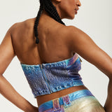 House Of Holland Metallic Rainbow Bandeau Top