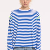 Striped Relaxed Cotton Blend Long Top