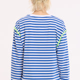 Striped Relaxed Cotton Blend Long Top