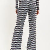 House Of Holland Striped and Logo Printed Trousers in Black and White