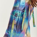 House Of Holland Metallic Rainbow Cargo Trousers