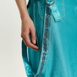 House Of Holland Metallic Utility Jumpsuit In Turquoise