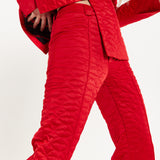 House Of Holland Lips Quilted Trousers In Red