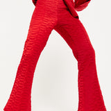 House Of Holland Lips Quilted Trousers In Red