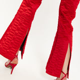 House Of Holland Lips Quilted Trousers In Red