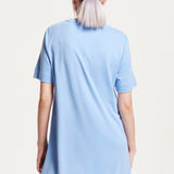 House of Holland Blue Tencel T-Shirt Dress With Logo Embroidery