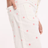 Polka Dot Wide Leg Cotton Trousers