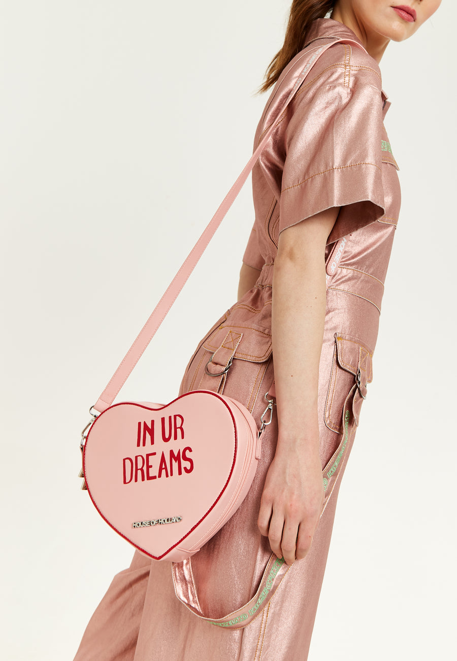 House of Holland Bitter Sweet Heart Handbag With ''In Ur Dreams'' Message