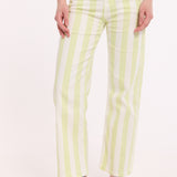Pistachio Stripe Straight Leg Trousers