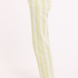 Pistachio Stripe Straight Leg Trousers