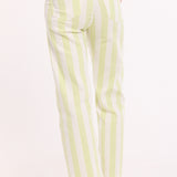 Pistachio Stripe Straight Leg Trousers