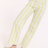Pistachio Stripe Straight Leg Trousers