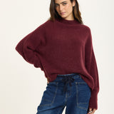 Burgundy Oversized Alpaca Blend Sweater