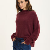 Burgundy Oversized Alpaca Blend Sweater