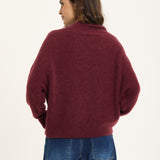 Burgundy Oversized Alpaca Blend Sweater