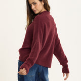 Burgundy Oversized Alpaca Blend Sweater