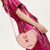 House Of Holland Bitter Sweet Heart Handbag With ''Eat Me'' Message