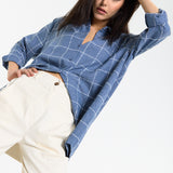Blue Check Relaxed Fit Shirt