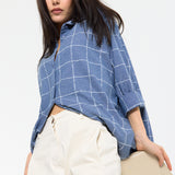 Blue Check Relaxed Fit Shirt