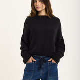 Black Oversized Alpaca Blend Sweater