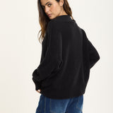 Black Oversized Alpaca Blend Sweater