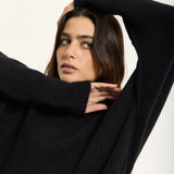 Black Oversized Alpaca Blend Sweater