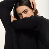 Black Oversized Alpaca Blend Sweater