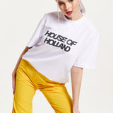 House Of Holland White Transfer Printed T-Shirt With A Small Spot 3D Detail