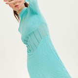 House of Holland Blue High Neck Corset Mini Dress